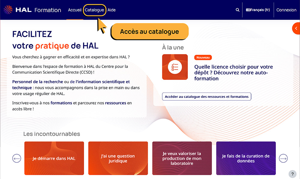 Copie d'ecran accès au catalogue