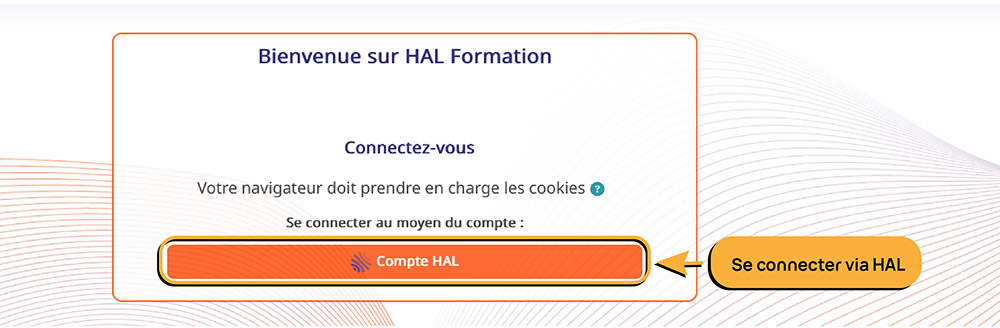 Écran de connexion à HAL Formation