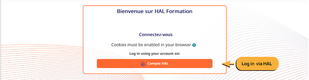 Screenshot - HAL training website login page