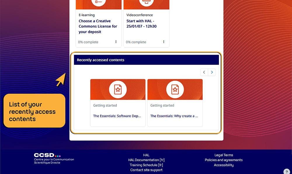  Dashboard Screenshot - Recently accessed contents